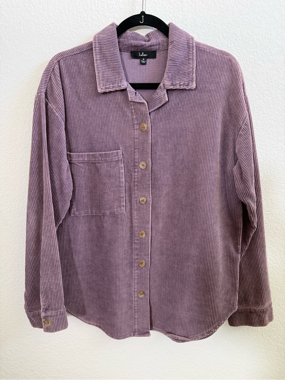 Lulu's Women’s Corduroy Button-Down Shirt Jacket - Mauve